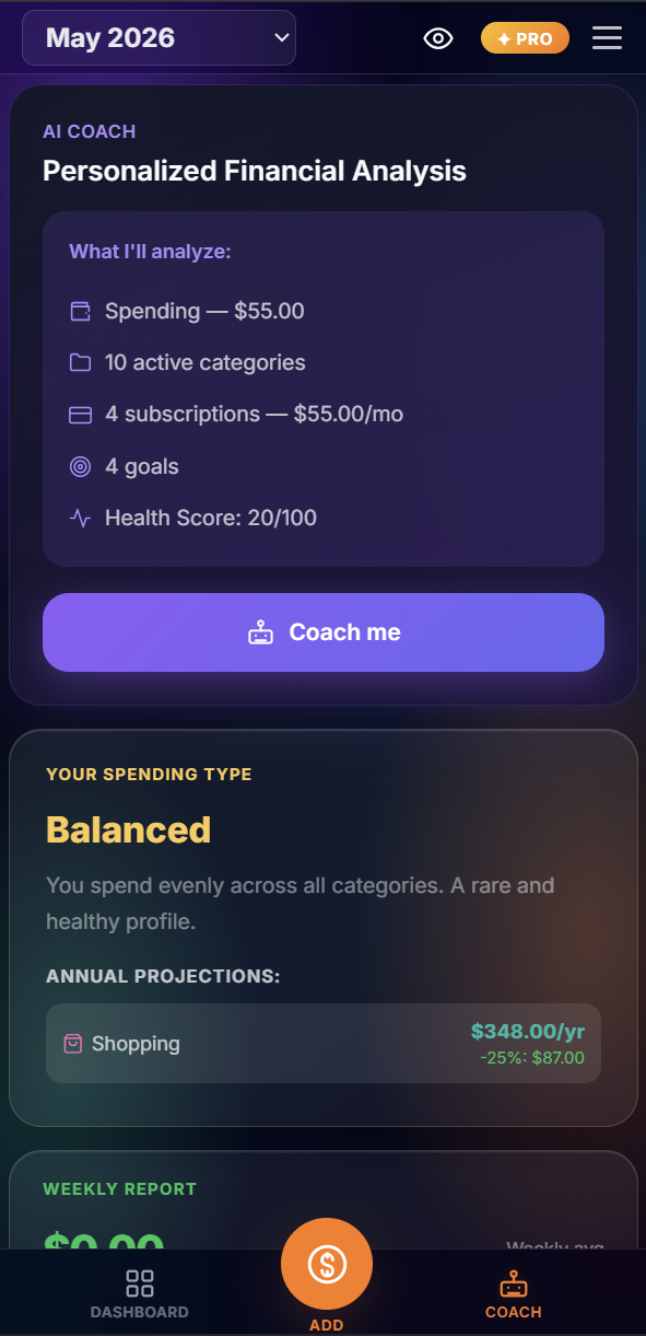 Unlimitly AI coach screen